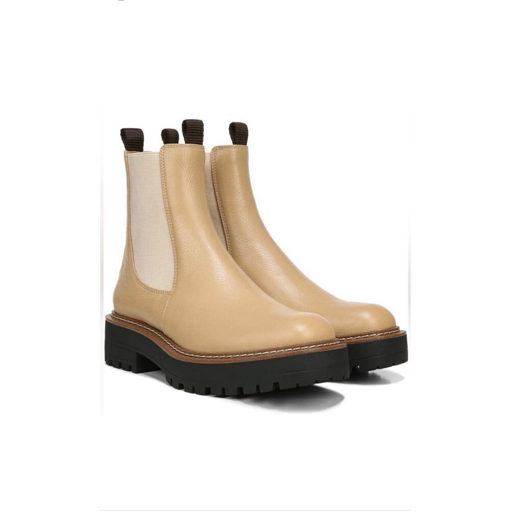 SAM EDELMAN Sesame Leather Laguna Waterproof Chelsea Boots-7.5